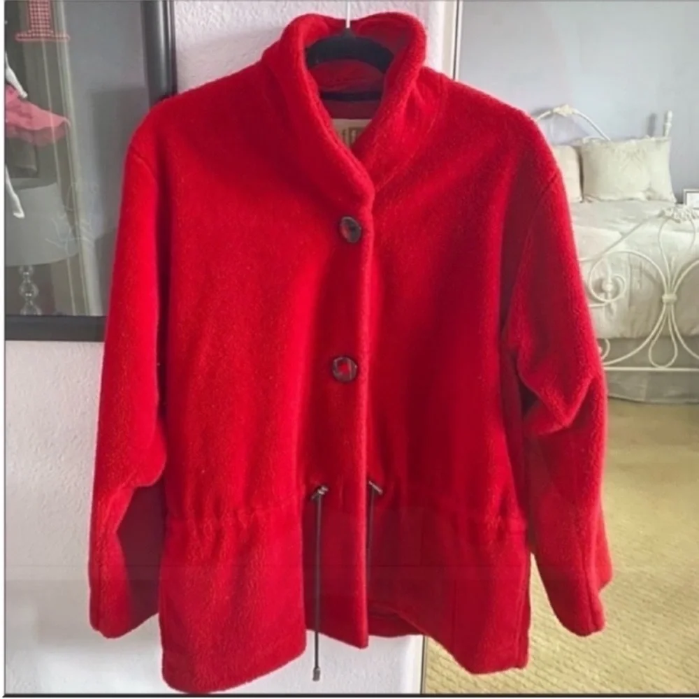 Women’s Vintage Red Teddy Jacket Size Small